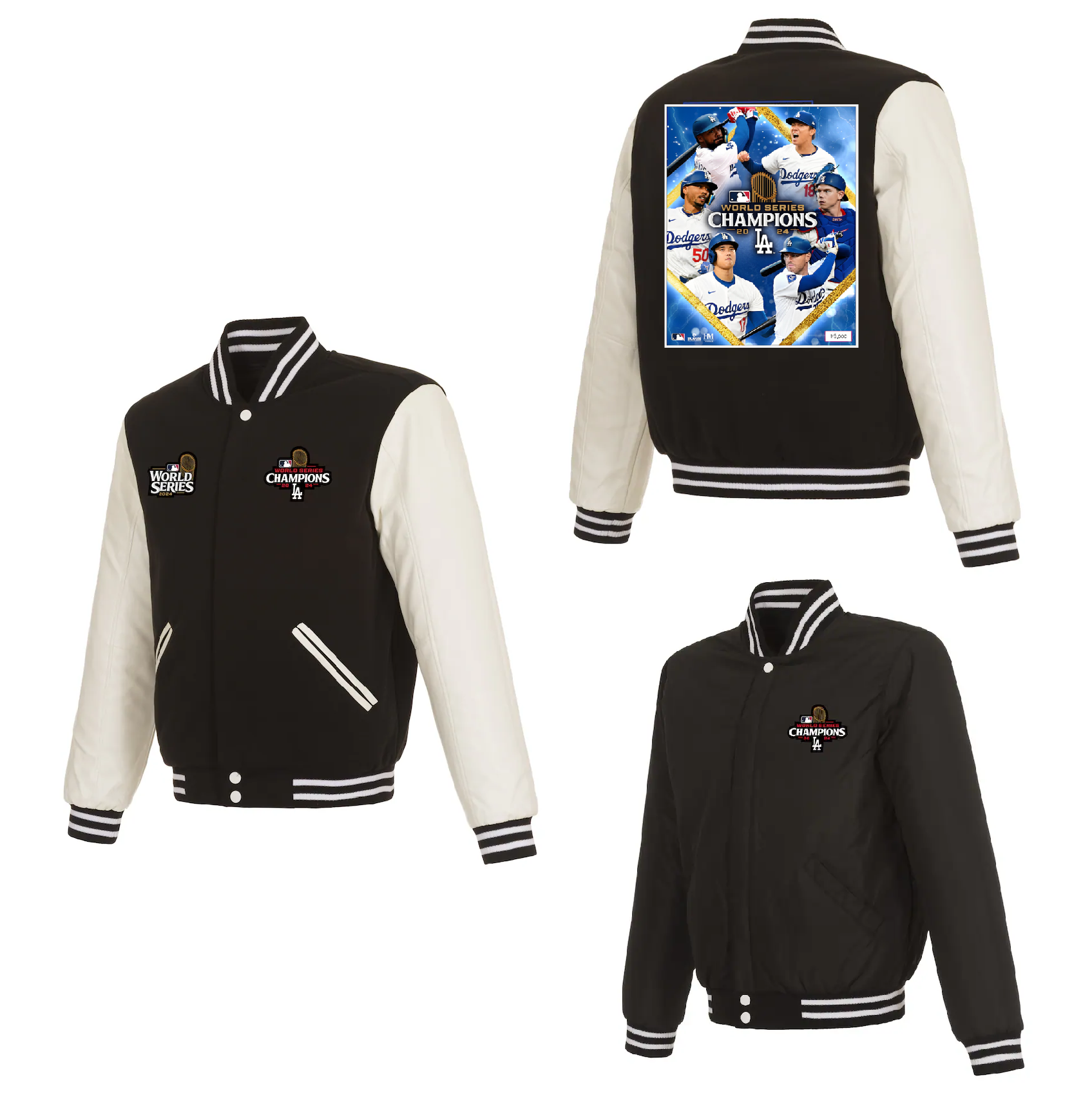 Men Los Angeles Dodgers 5 Freeman 2024 MLB World Series Champions black Jacket